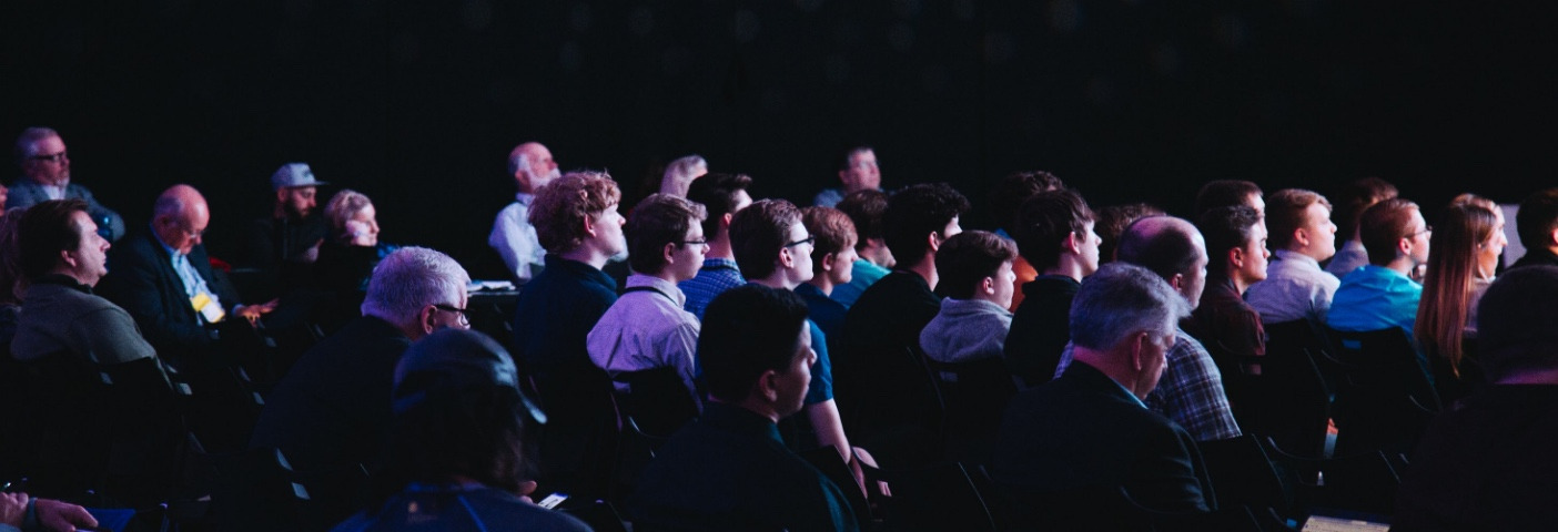 Audience at a speaking event